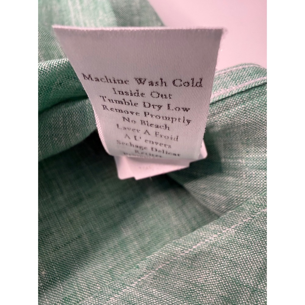 Frank & Eileen Mary Shirt Dress XXS Green 100% Linen Button Front Coastal NWOT - Picture 12 of 12